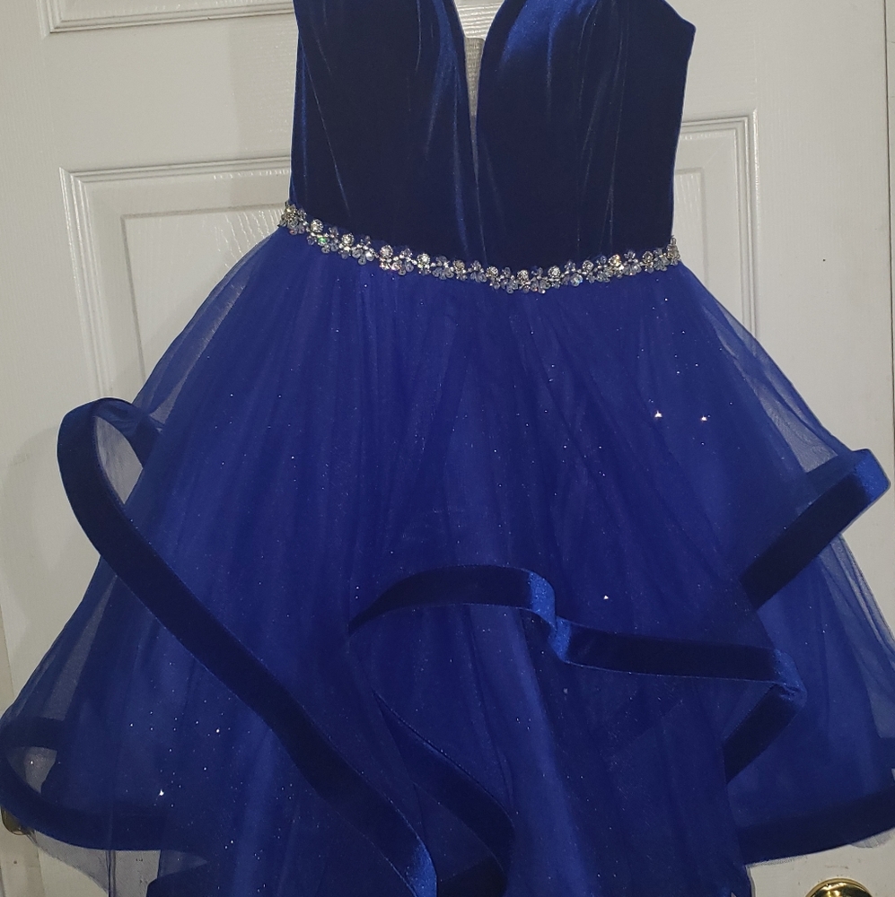Blue velvet formal dress size Small
